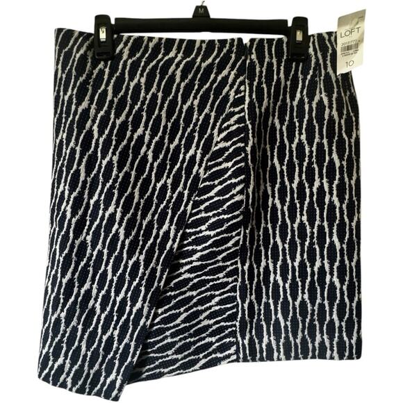 LOFT Women's Zipper Symmetrical Patterned Skirt Sz 10 NWT - Picture 1 of 7